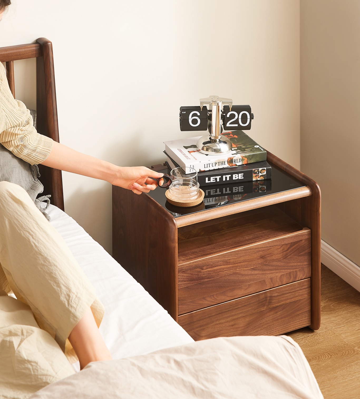 Shizu Nightstand — Nightstands in solid American black walnut
