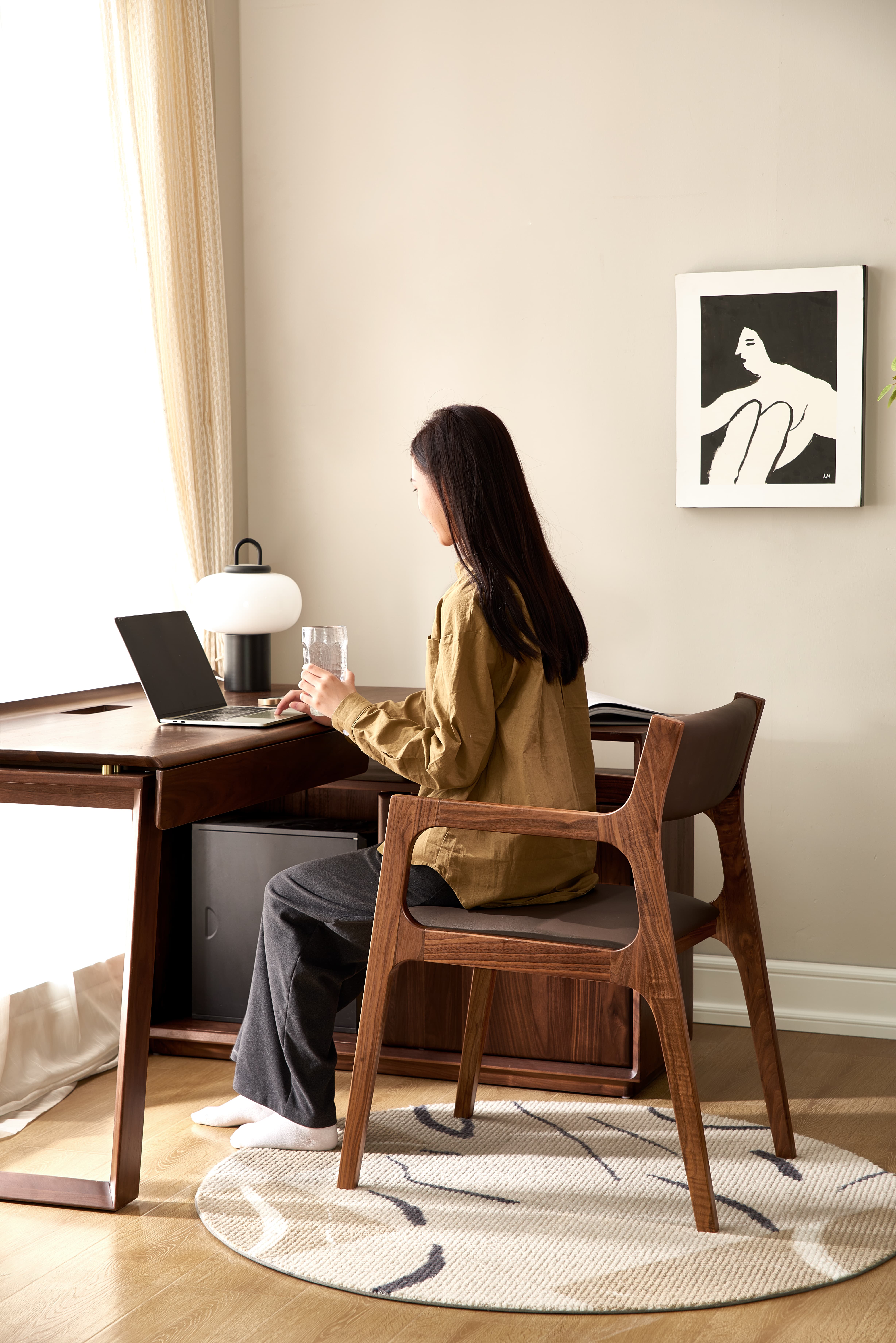 Walnich Arc Walnut Armchair — view 3