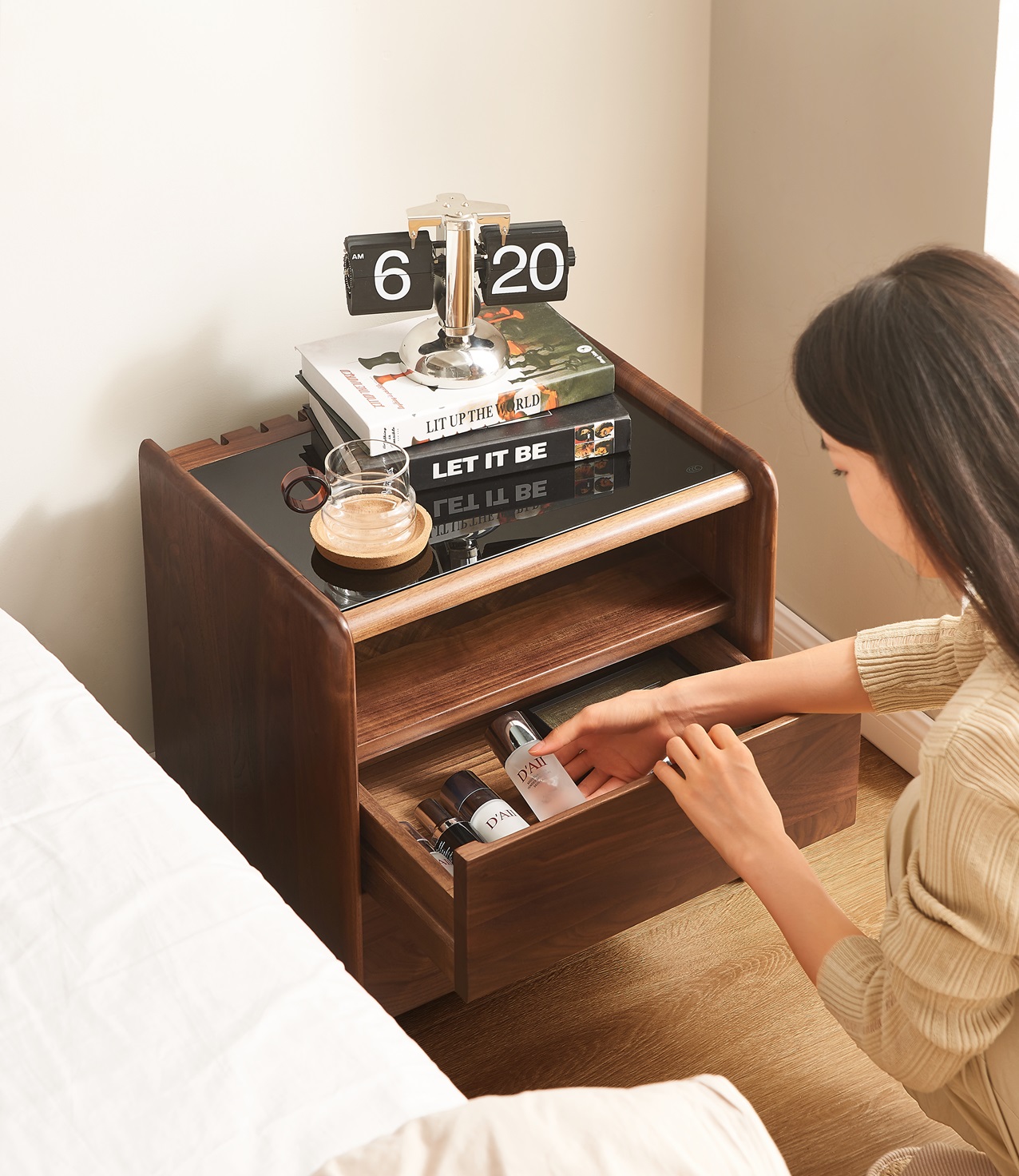 Walnich Cove Walnut Nightstand — view 2