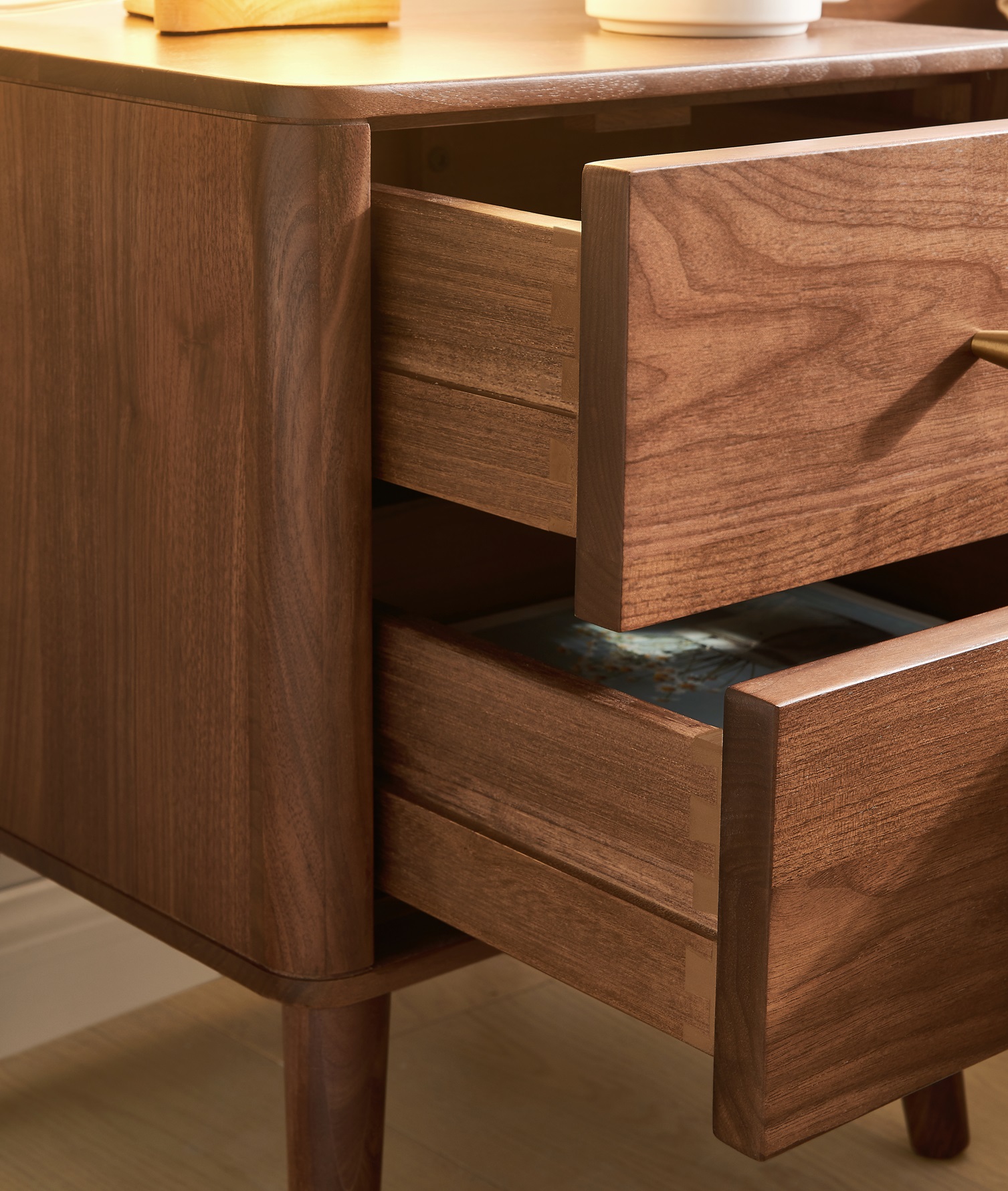 Walnich Luna Walnut Nightstand — view 3