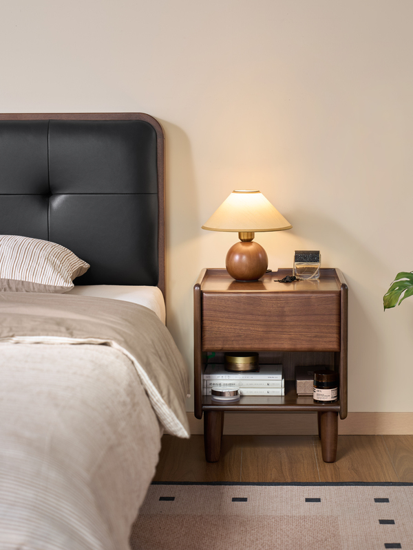 Walnich Mid-Century Modern Bedside Table — Nightstands in solid American black walnut