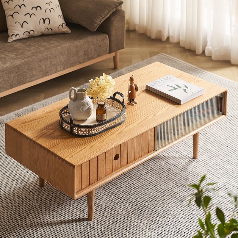 Walnich Oak Wood Coffee & Tea Table — view 4