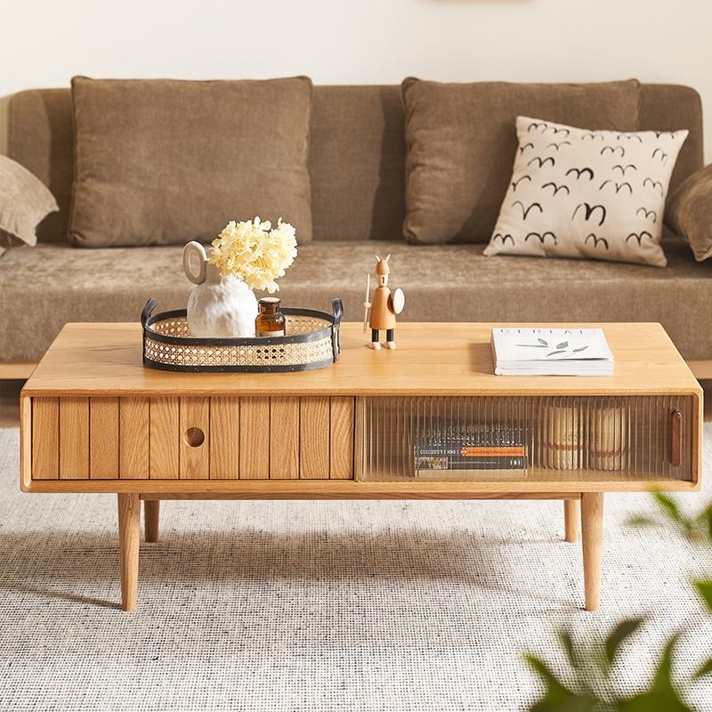 Walnich Oak Wood Coffee & Tea Table — view 2