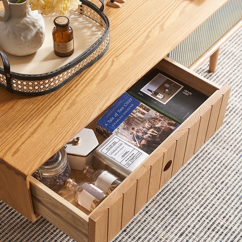 Walnich Oak Wood Coffee & Tea Table — view 5