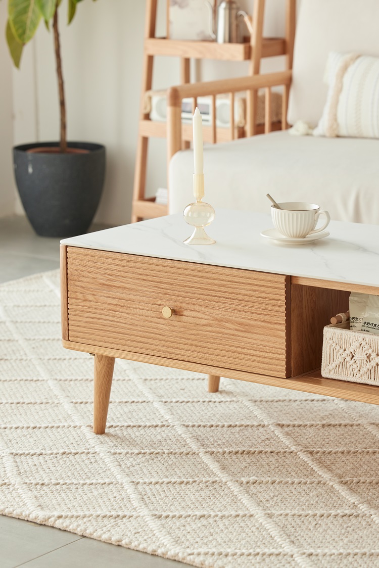 Walnich Coffee Table with sintered stone tabletop — view 2