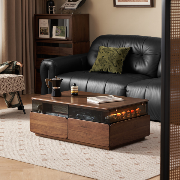 Walnich Walnut Storage Coffee Table — Coffee Tables in solid American black walnut