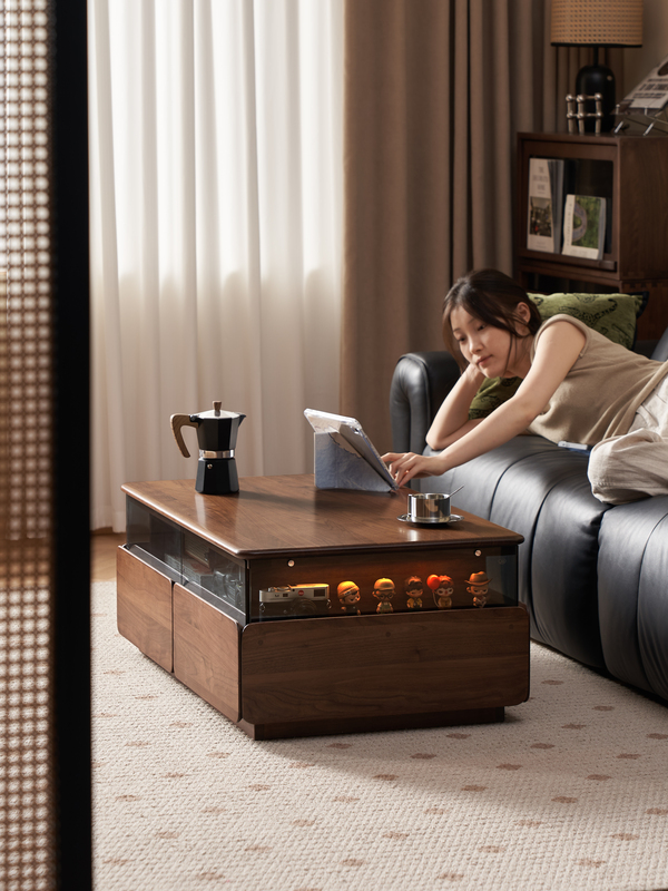 Walnich Walnut Storage Coffee Table — view 2
