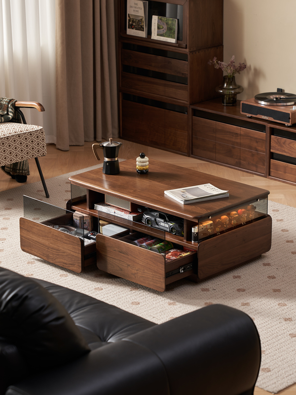 Walnich Walnut Storage Coffee Table — view 3