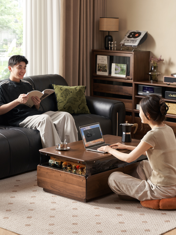 Walnich Walnut Storage Coffee Table — view 5