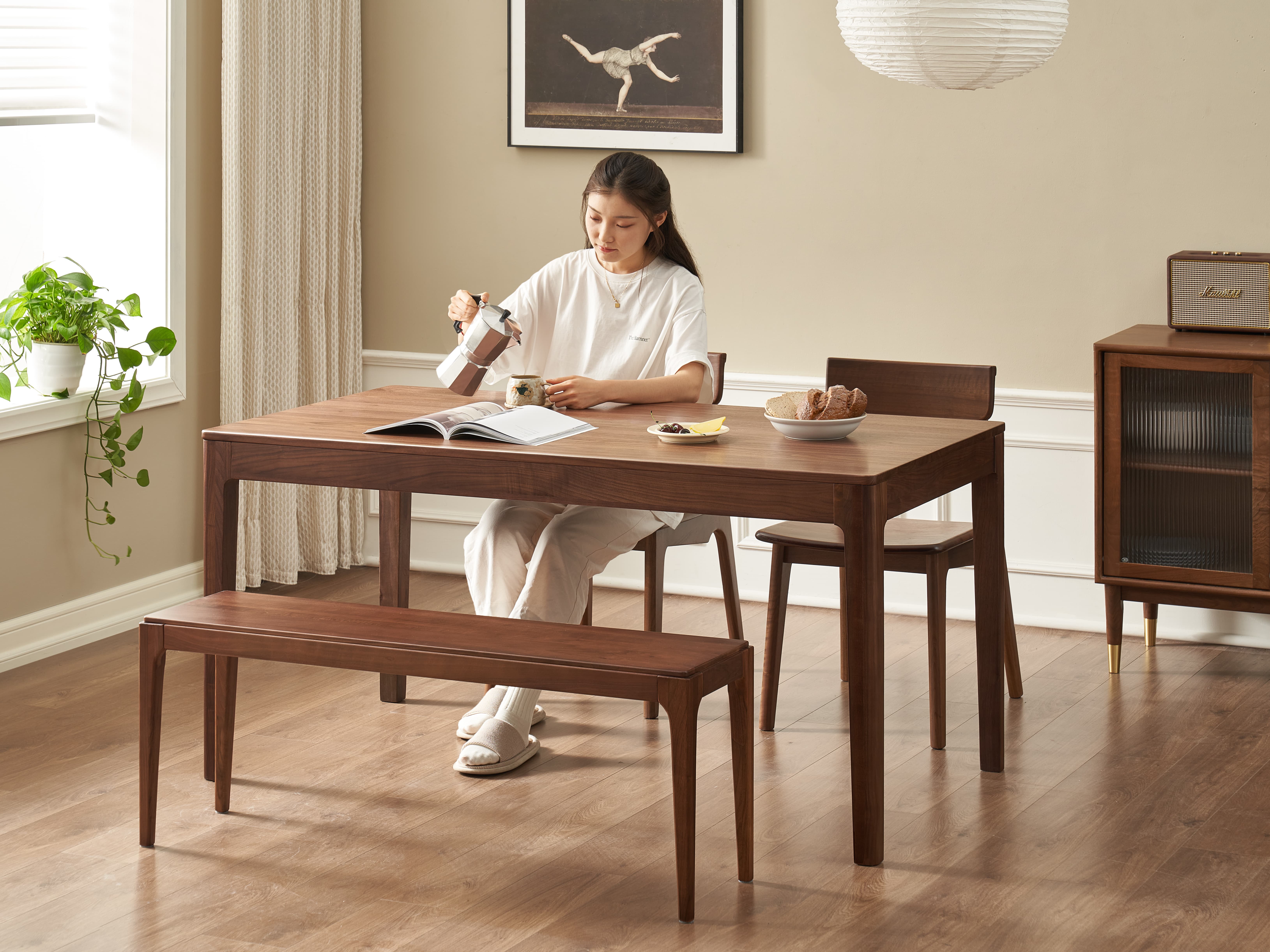 Walnich Modern Black Walnut Dining Table — view 2