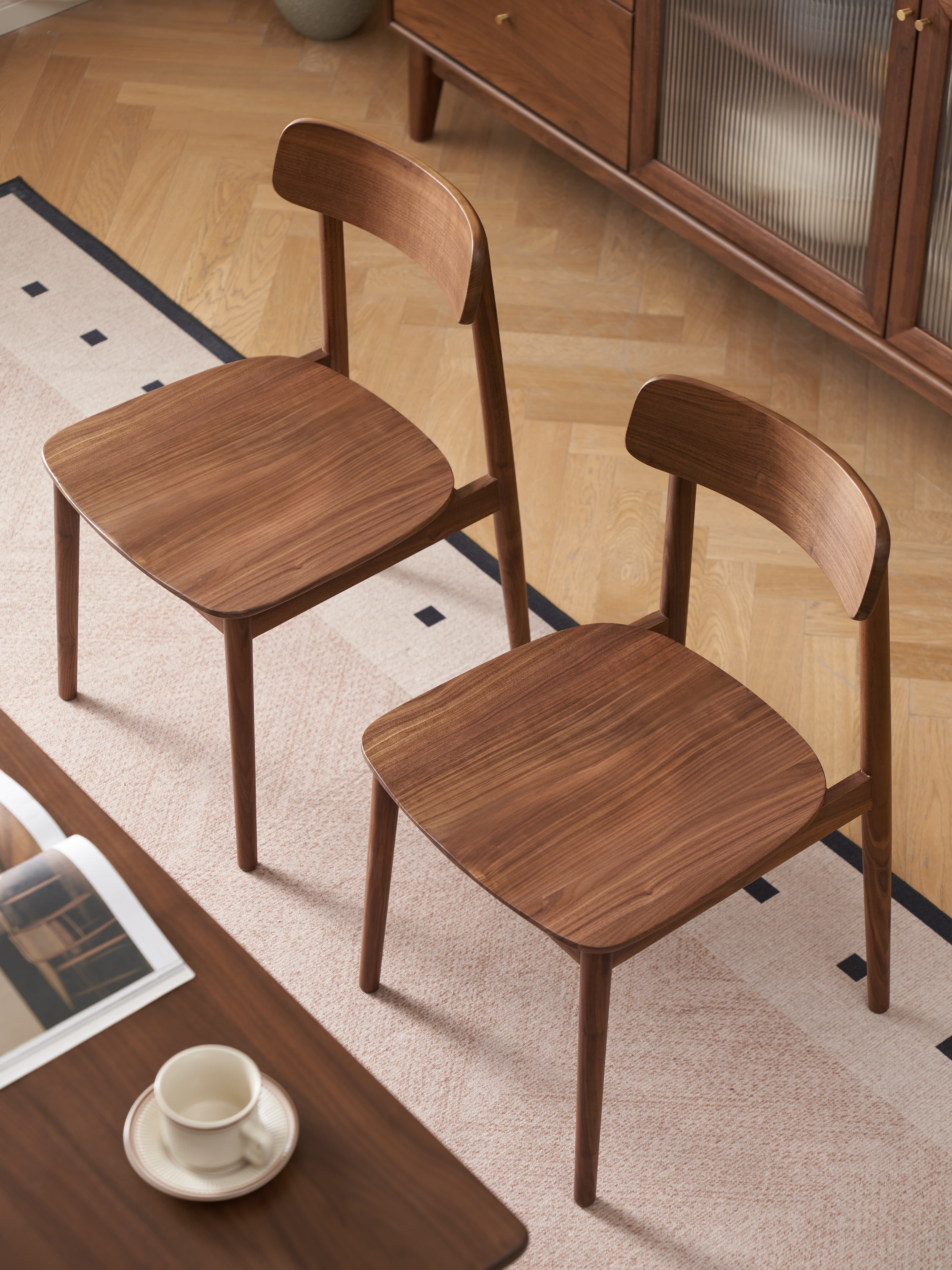 Walnich Minimal Walnut Dining Chair — view 2