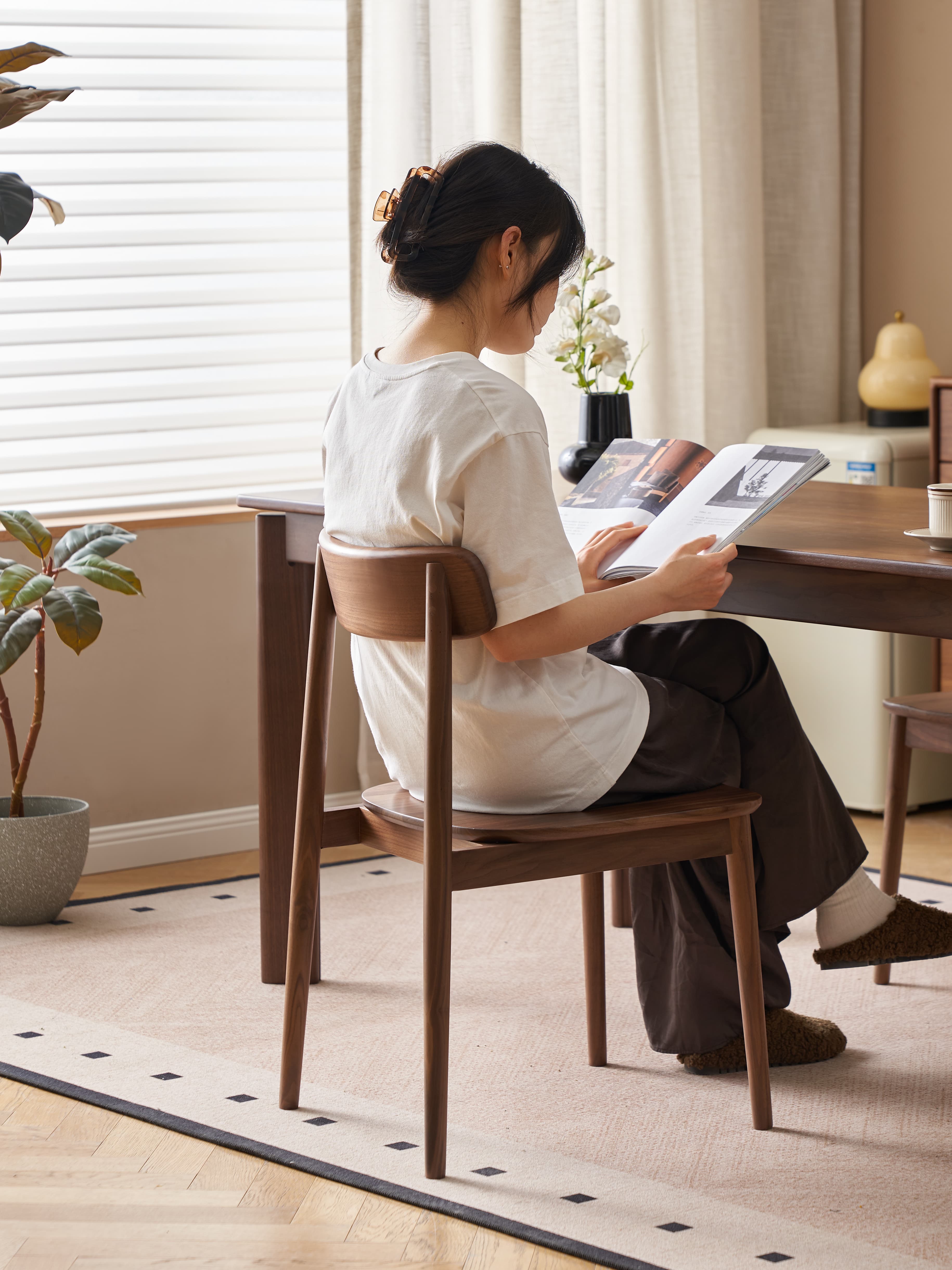 Walnich Minimal Walnut Dining Chair — view 4