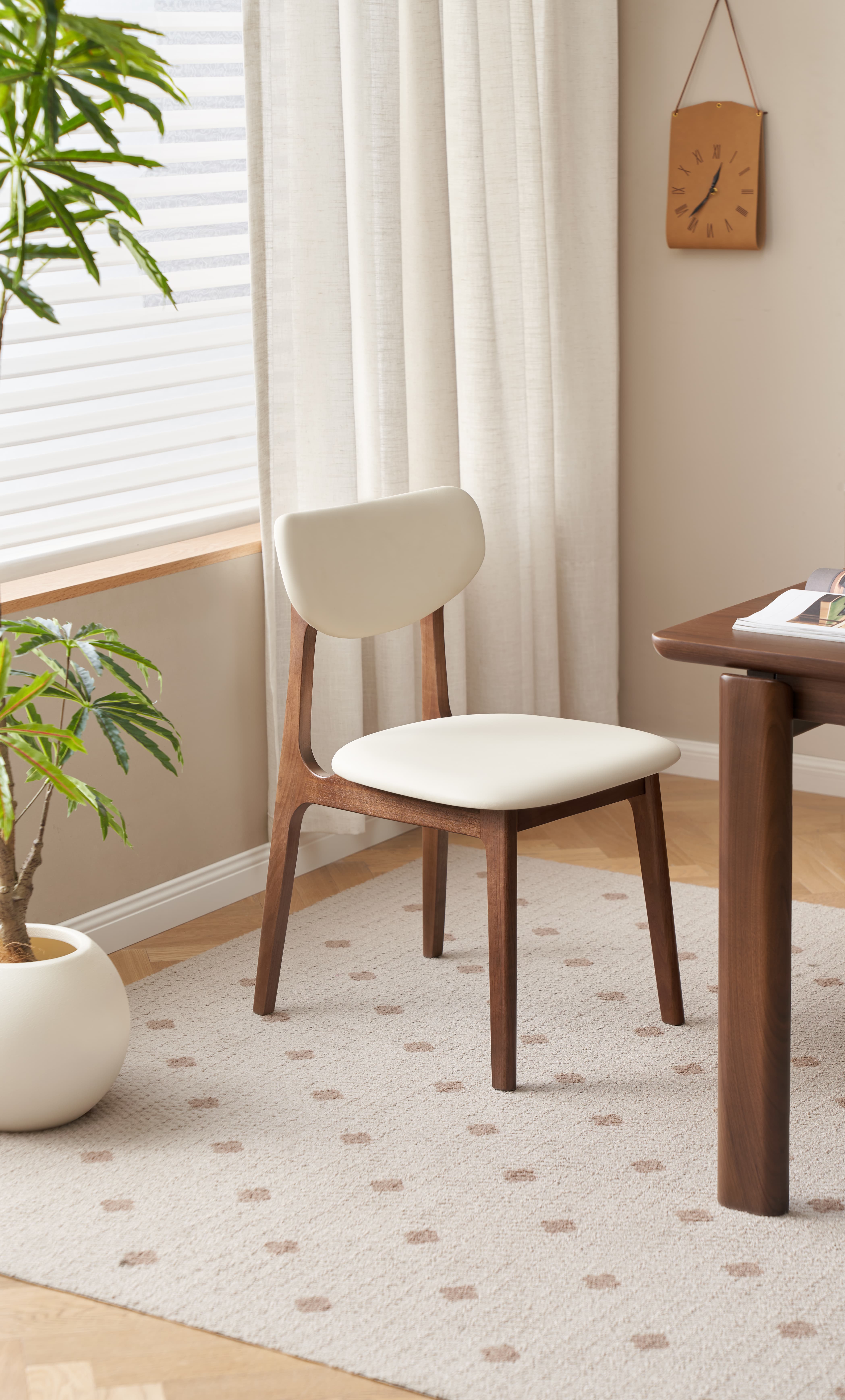 Walnich Arc Leather Dining Chair — view 2