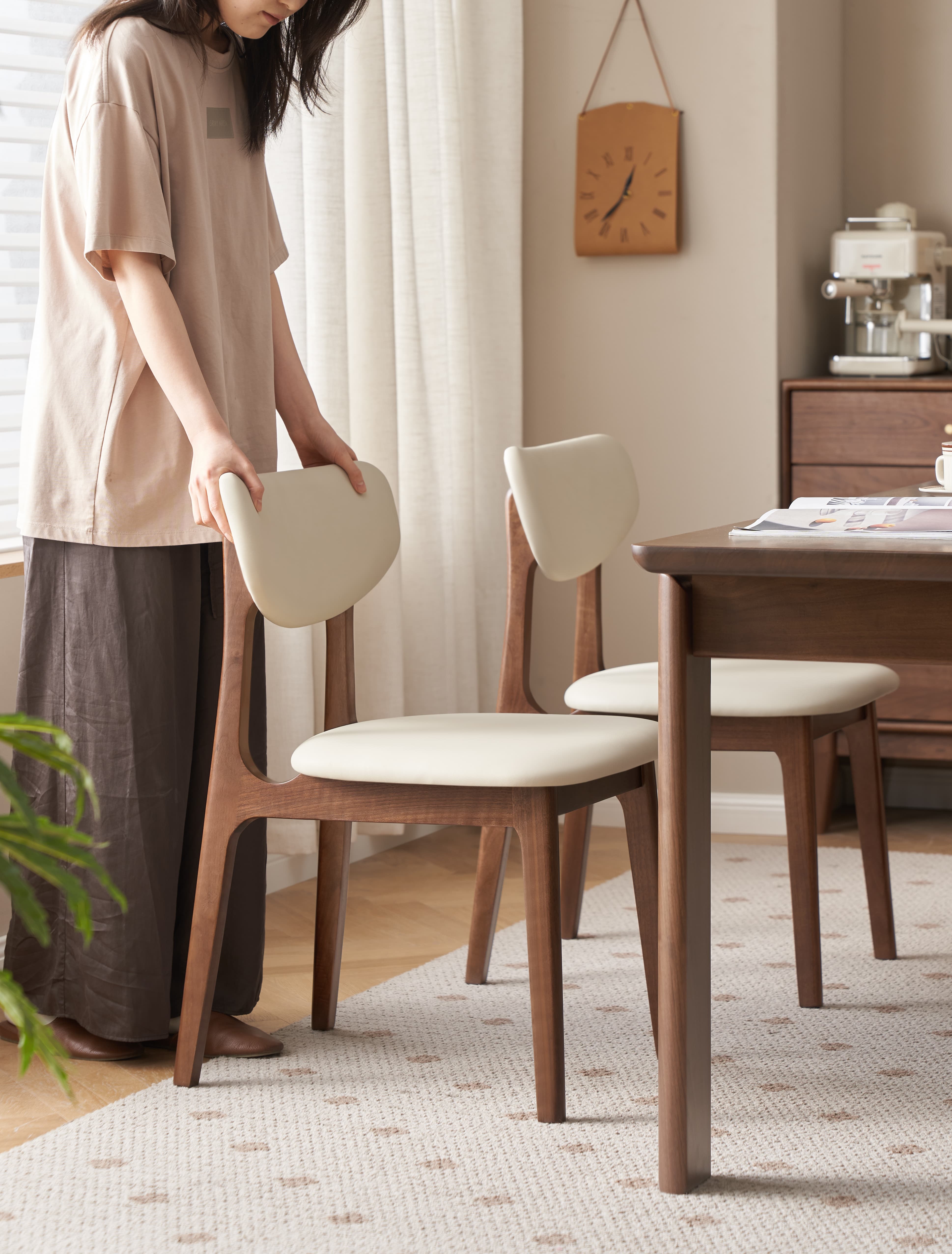 Walnich Arc Leather Dining Chair — view 3