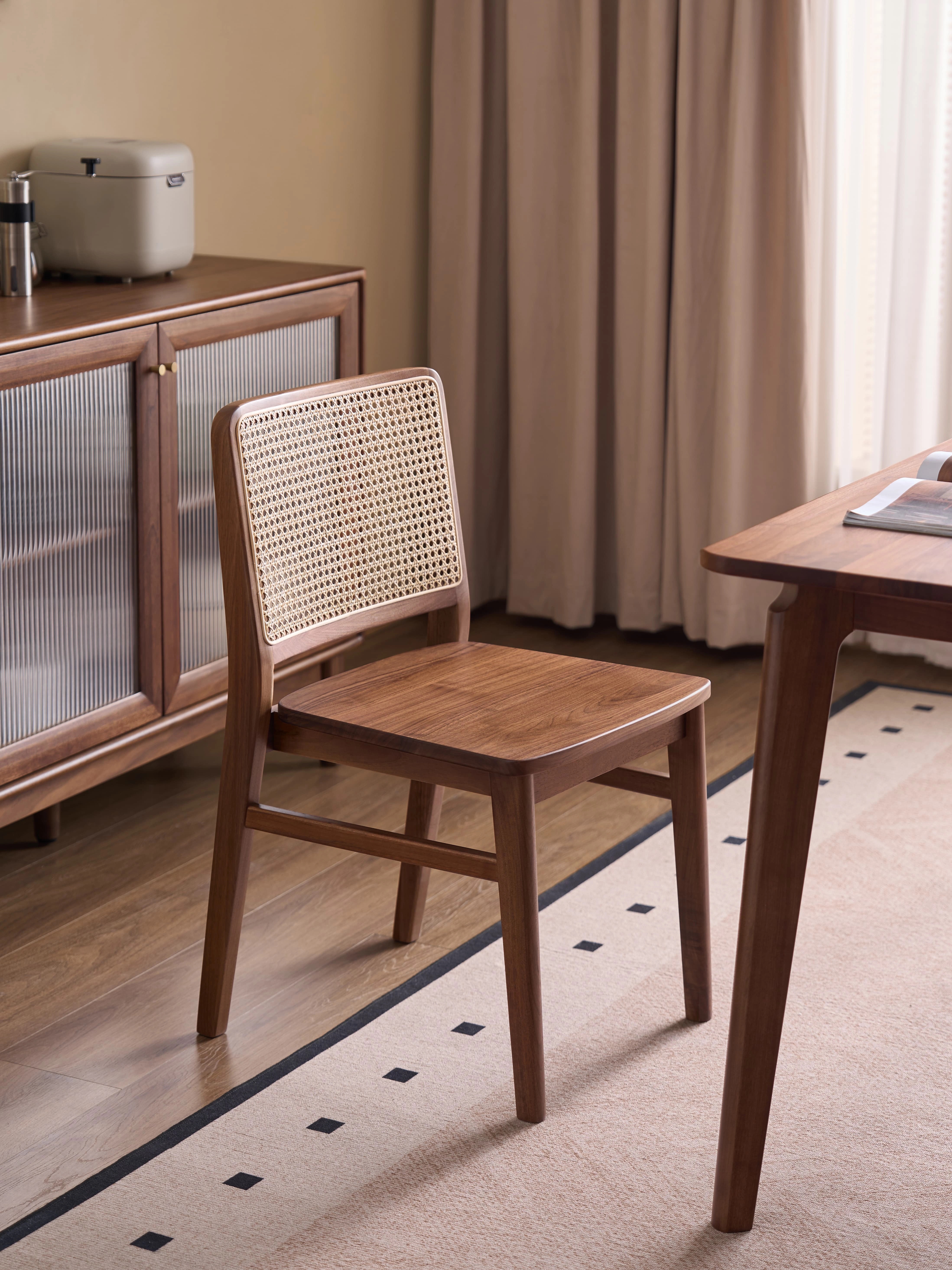 Walnich Classic Wicker Dining Chair — Dining Chairs in solid American black walnut
