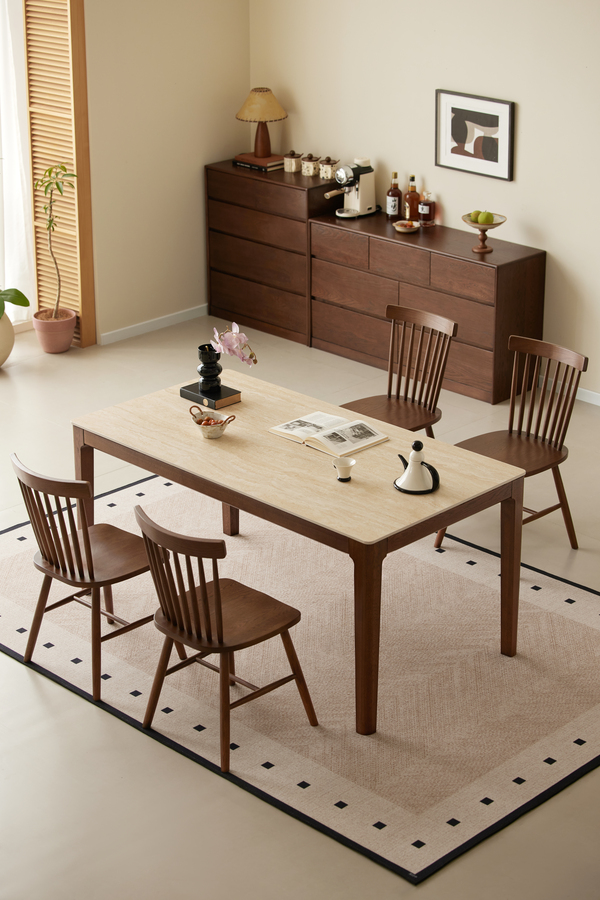 Walnich Walnut Marble-Look Dining Table — Dining Tables in solid American black walnut