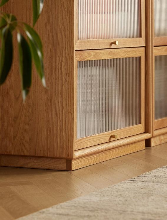 Walnich Wood Cabinet with Flip-up Glass Door — view 6