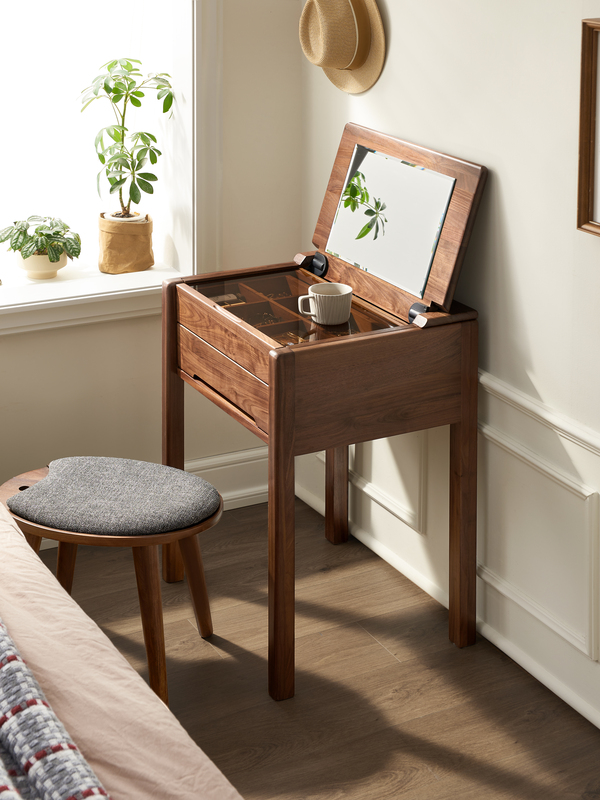 Walnich Dressing Table with Mirror (flip top) — view 6