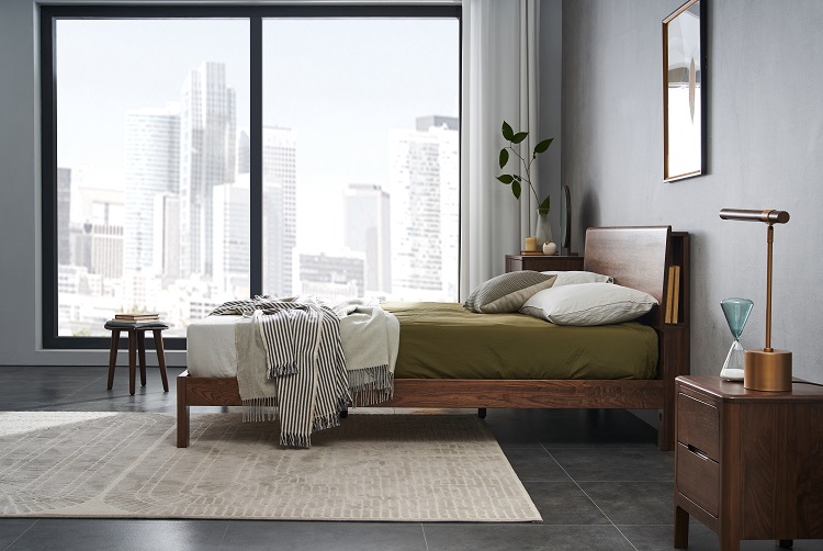 Walnich Luxury Walnut LED Bed — view 3