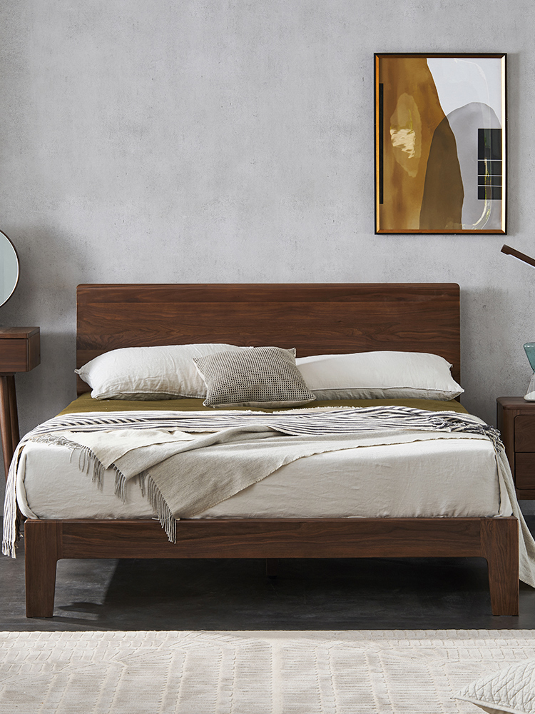 Walnich Luxury Walnut LED Bed — view 2