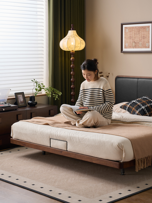 Walnich Upholstered Black walnut Bed — view 5