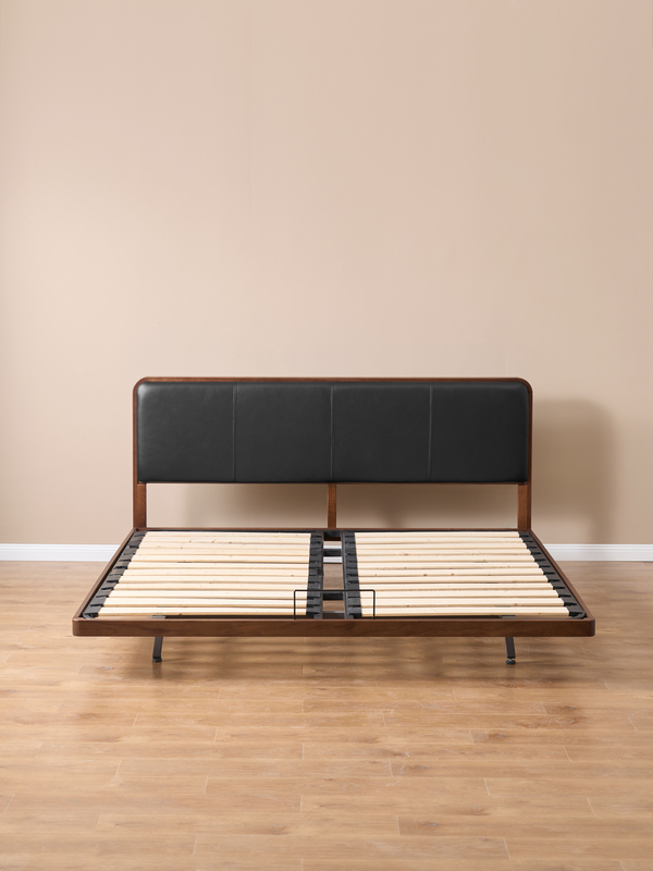Walnich Upholstered Black walnut Bed — view 6