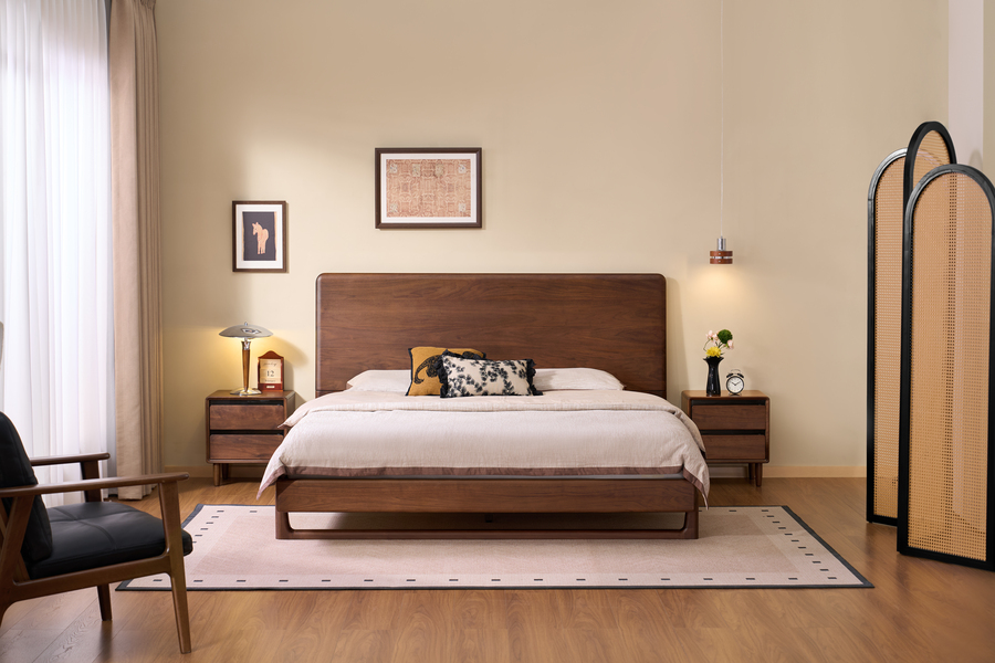 Walnich Calder Bed — Bed in solid American black walnut
