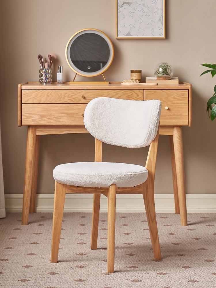 Walnich Modern Solid Oak Dressing Stool — view 5