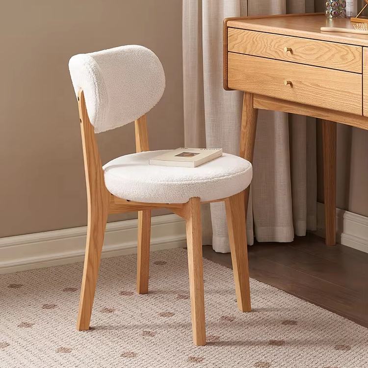Walnich Modern Solid Oak Dressing Stool — view 6