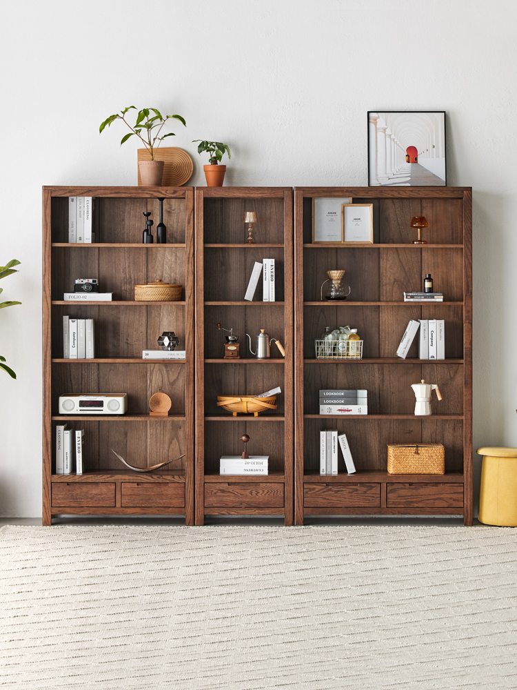 Walnich Arden Solid Black Walnut Bookcase Cabinet — Bookcases in solid American black walnut